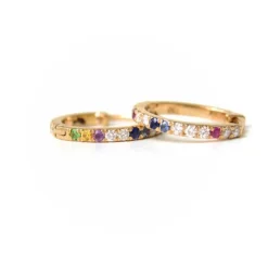 Anpé Atelier Kyra Creoler 18kt guld m. Brillianter og Ædelstene