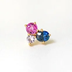 Anpé Atelier Varnaya 18kt Guld Ørestik m. Safirer