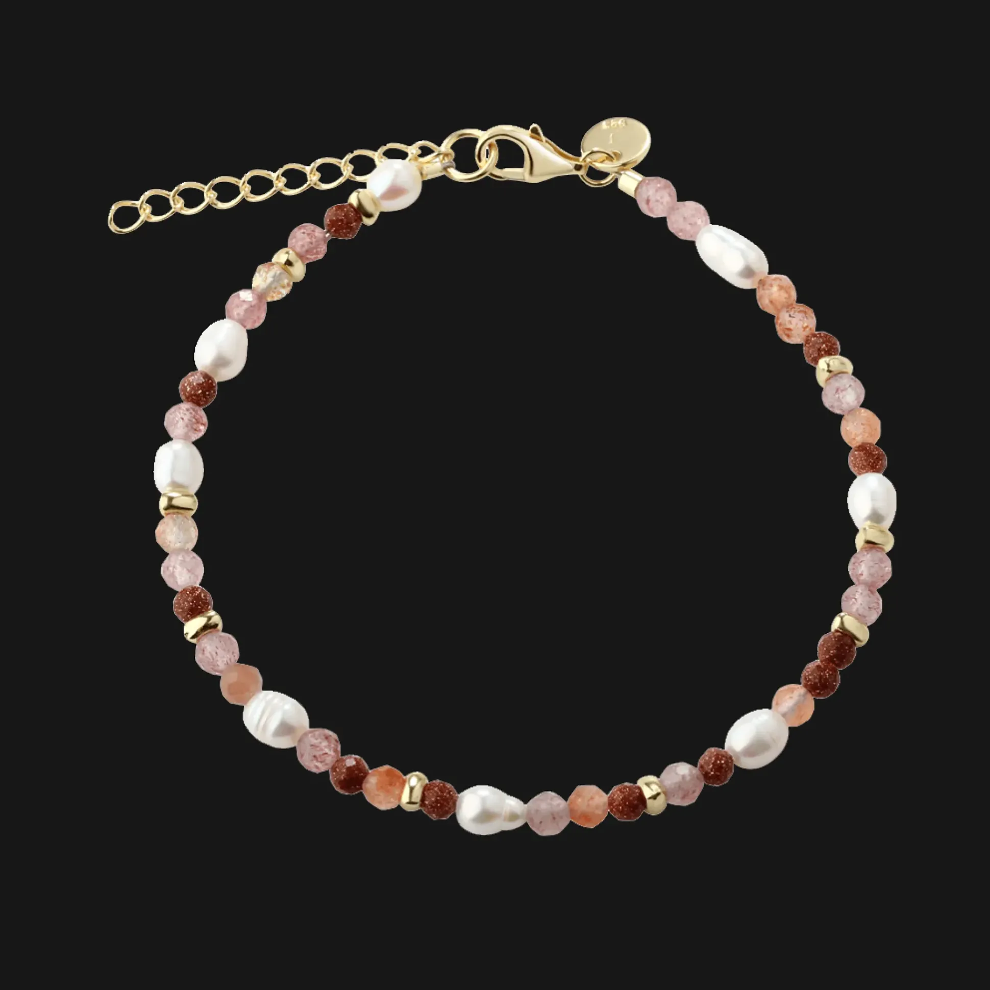 Aqua Dulce Peachy Armbånd i Forgyldt Sølv