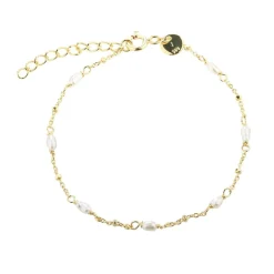 Aqua Dulce Rice Dot Single Armbånd I Forgyldt Sølv - 5370