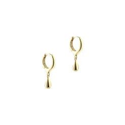 Aqua Dulce Shiny Drop Hoop i Forgyldt Sølv
