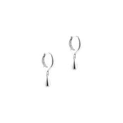 Aqua Dulce Shiny Drop Hoop i Sølv