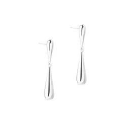 Aqua Dulce Shiny Drop Øreringe i Sølv 窶åbeformet Design
