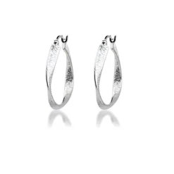Aqua Dulce Twisted Lines creoler 28mm sølv - 5186