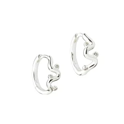 Aqua Dulce Wavy Hoop Øreringe i Sølv