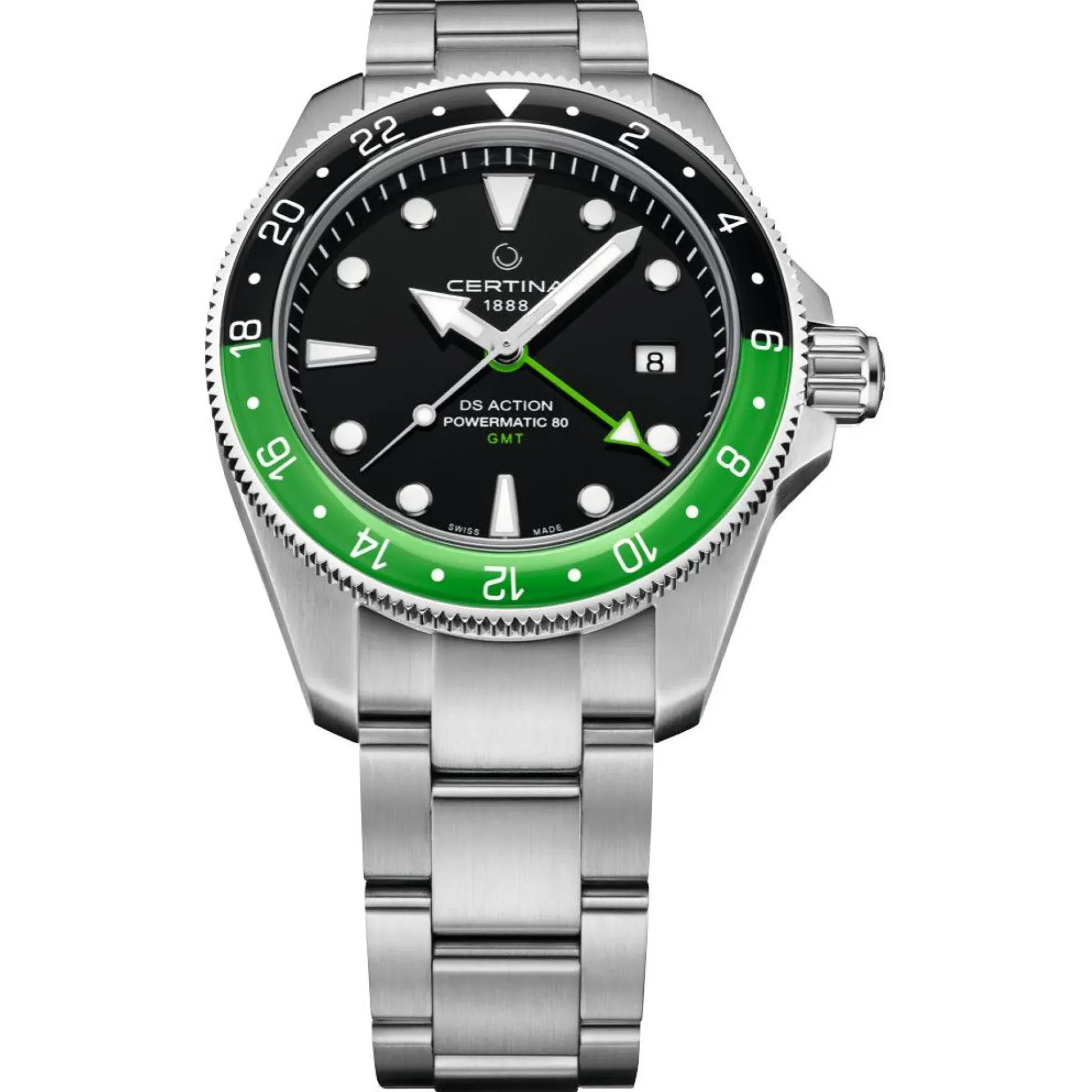 Certina DS Action GMT Powermatic 80 - Sort Urskive
