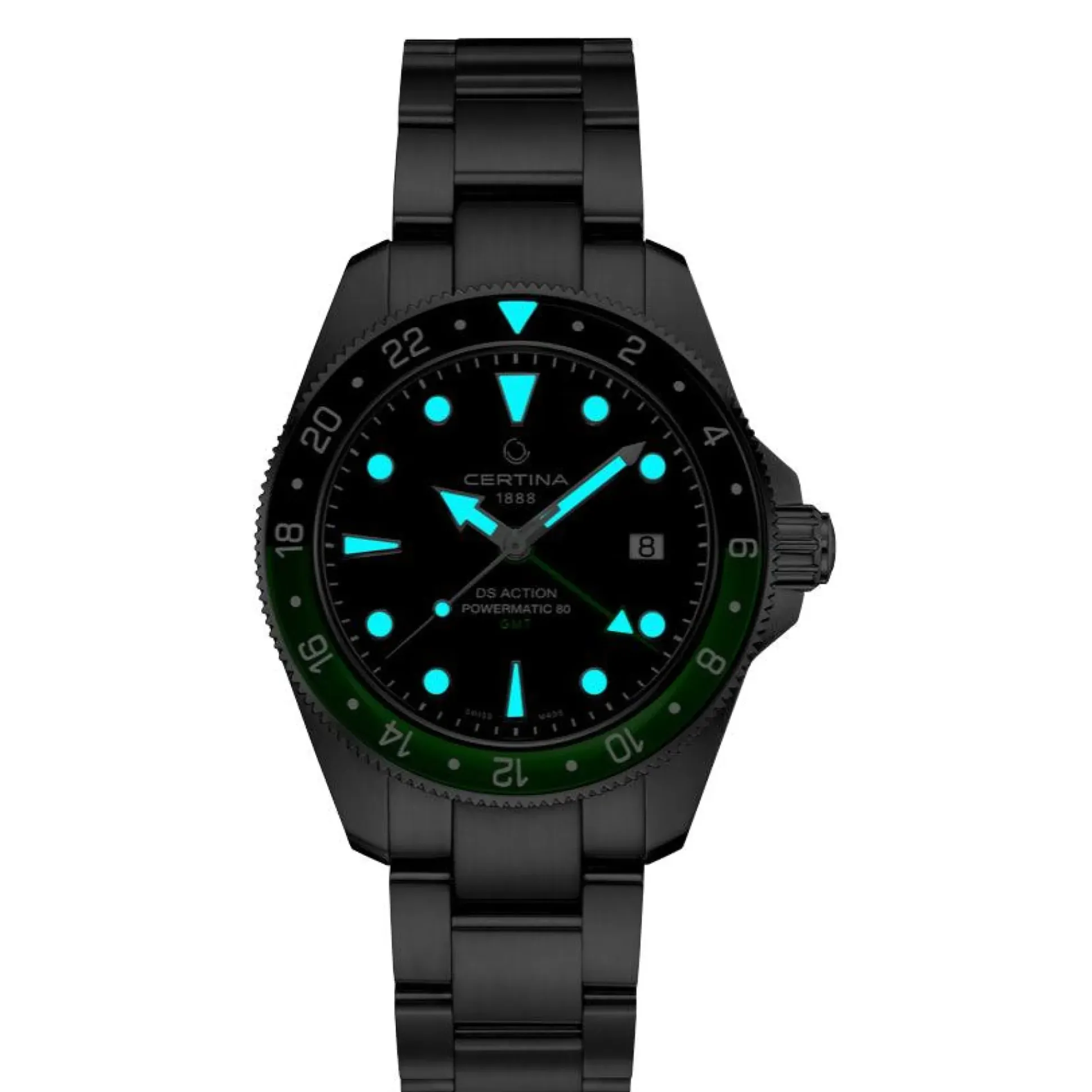 Certina DS Action GMT Powermatic 80 - Sort Urskive