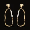Enamel Aloma Pearl Large Earring I Forgyldt Sølv - E340GM