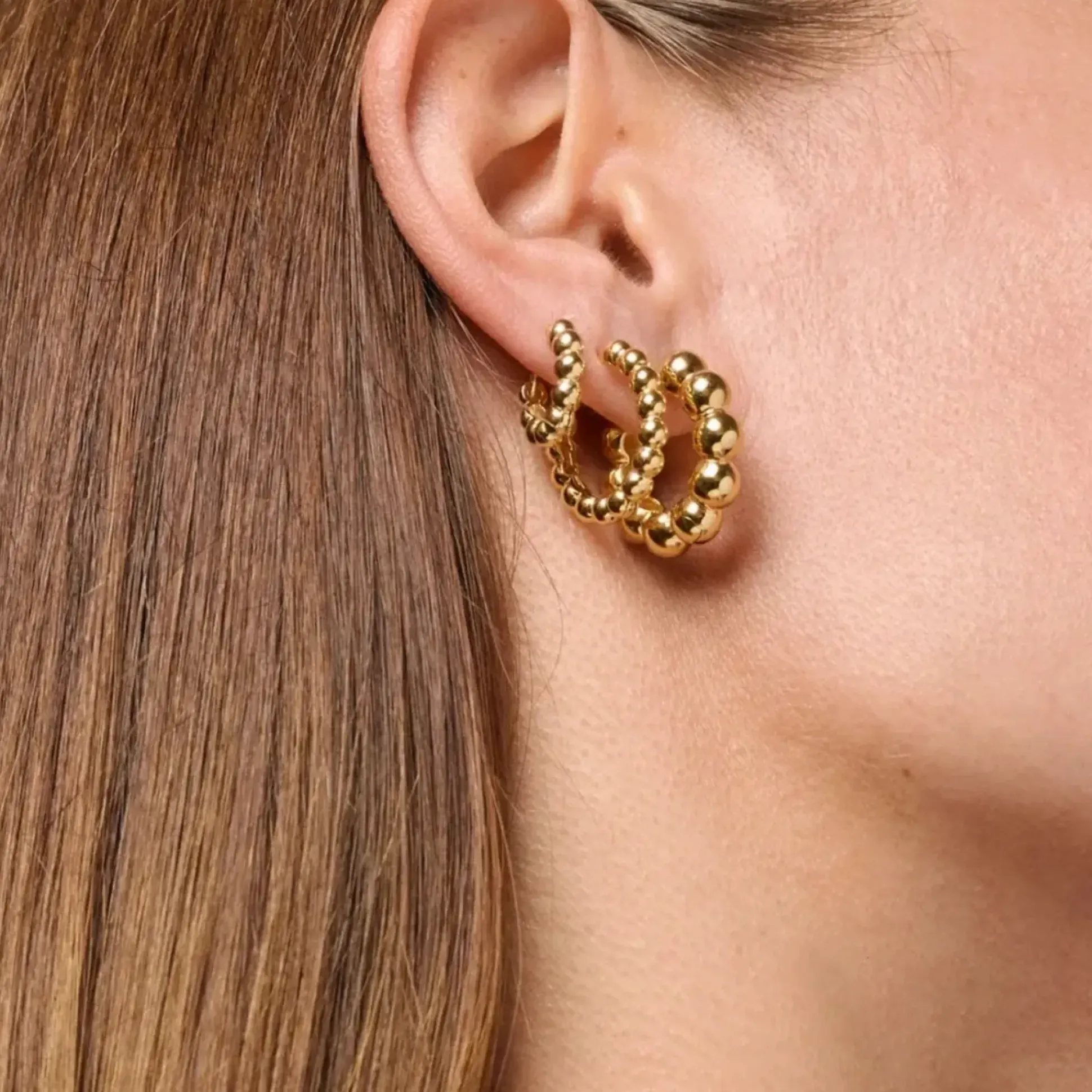 Enamel Ball Small Forgyldt Hoops 15mm