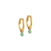Enamel Belle Forgyldt Hoops - E245GM Dusty Green