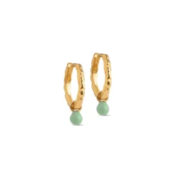 Enamel Belle Forgyldt Hoops - E245GM Dusty Green
