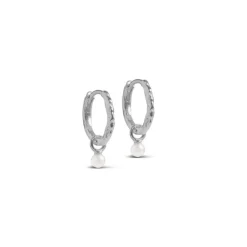 Enamel Belle Hoops Pearl - E271SM-Pearl