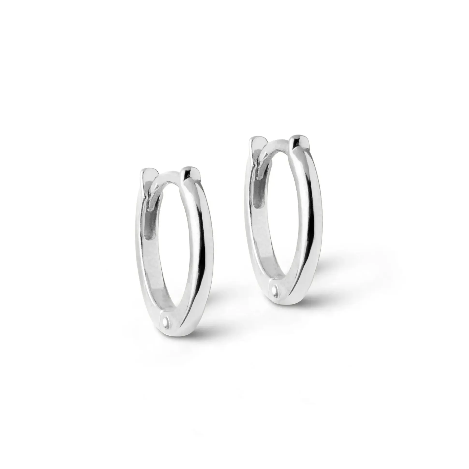 Enamel Classic Sølv Hoops 8mm - E176S
