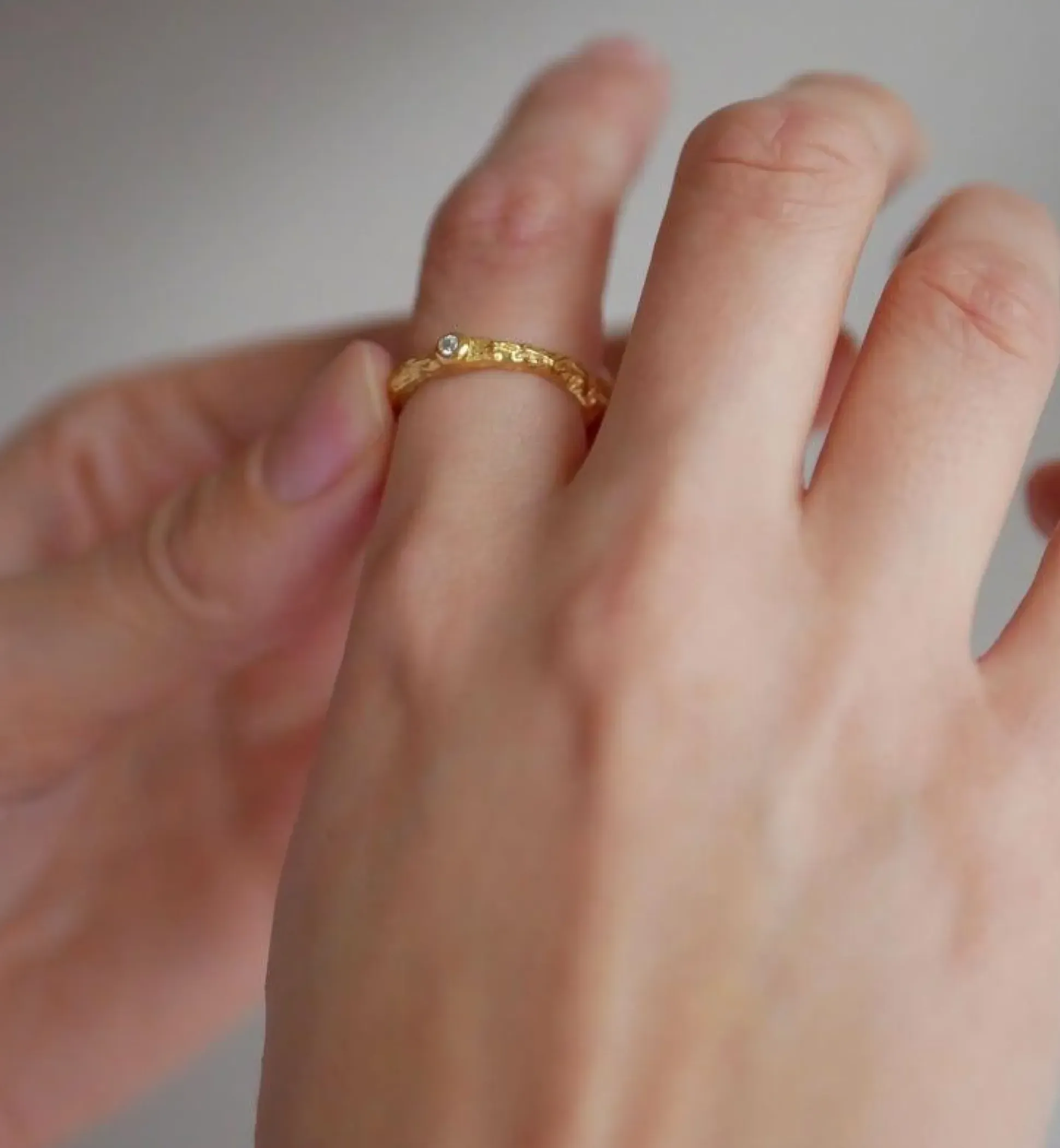 Enamel Coralle Forgyldt Ring - R57GM