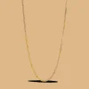 Enamel Curb Chain Necklace Forgyldt Sølv - N115G