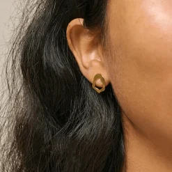 Enamel Daphne Studs - Forgyldte Ørestikker - E380G