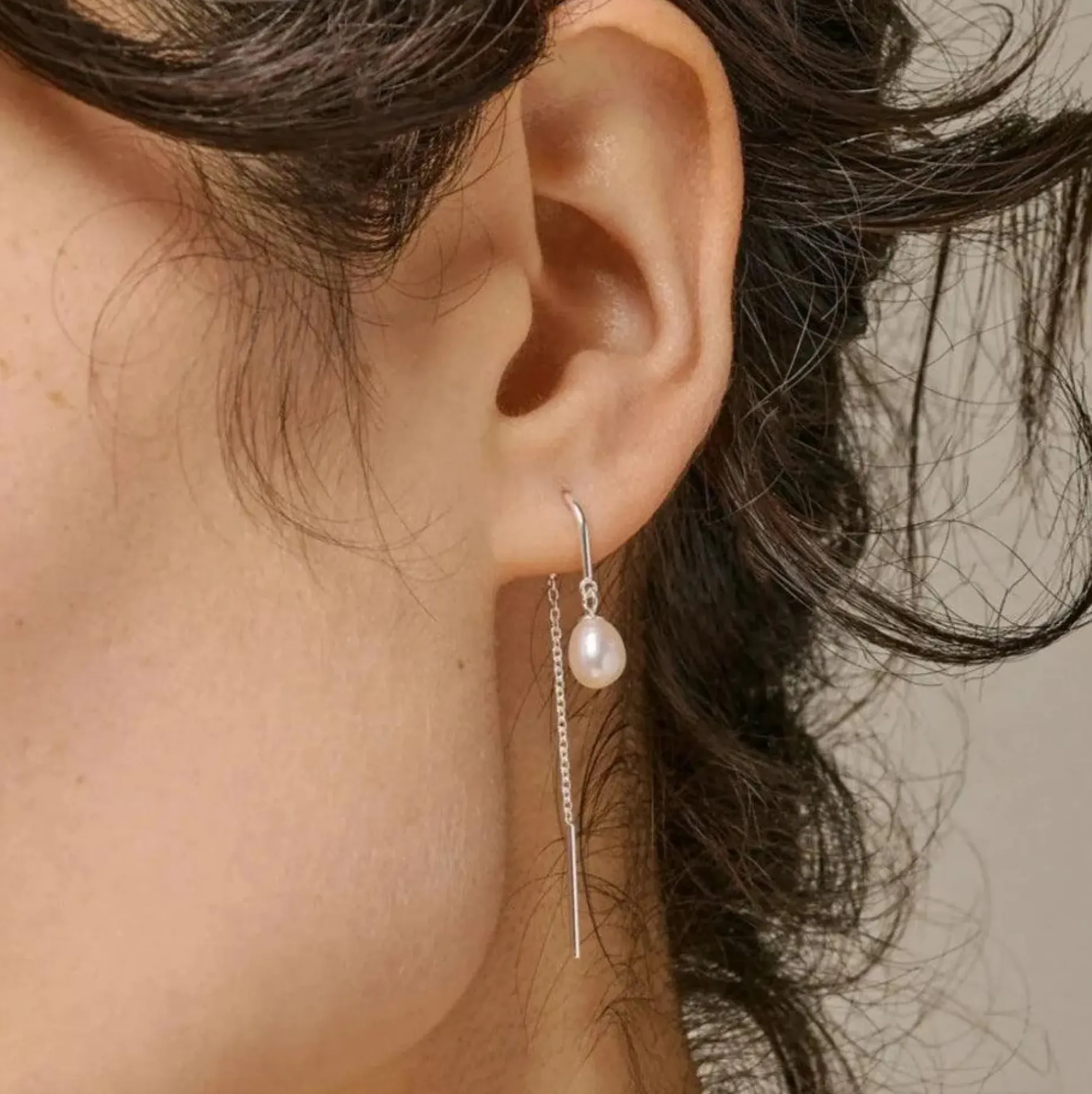 Enamel Eleanor Pearl Earrings sølv - E308S