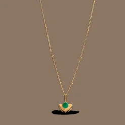 Enamel Grass Green Soleil Halskæde Forgyldt - N41GM-GrassGreen