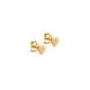 Enamel Heart Studs Forgyldt - Hjerte Ørestikker - E373GM