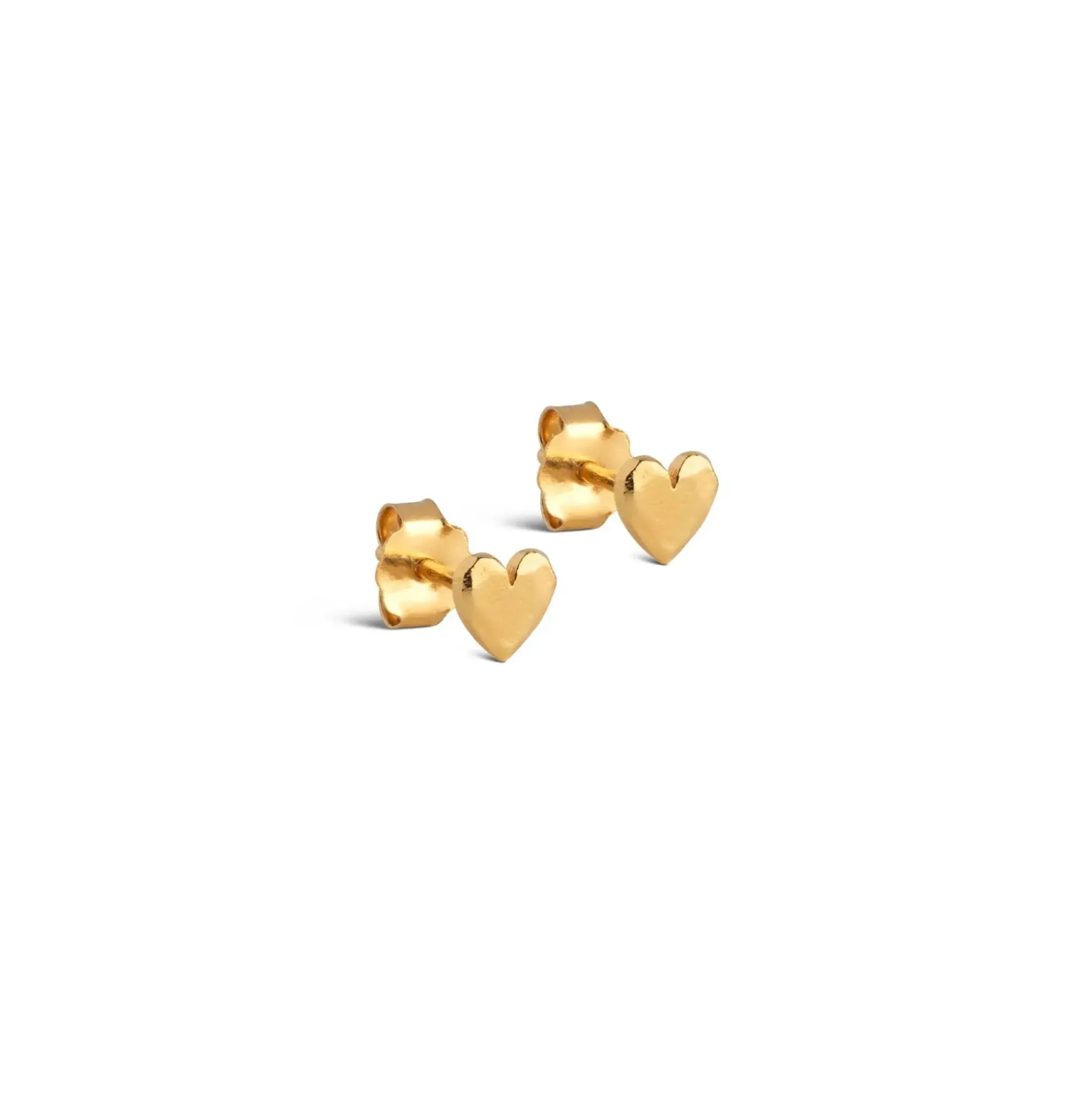 Enamel Heart Studs Forgyldt - Hjerte Ørestikker - E373GM