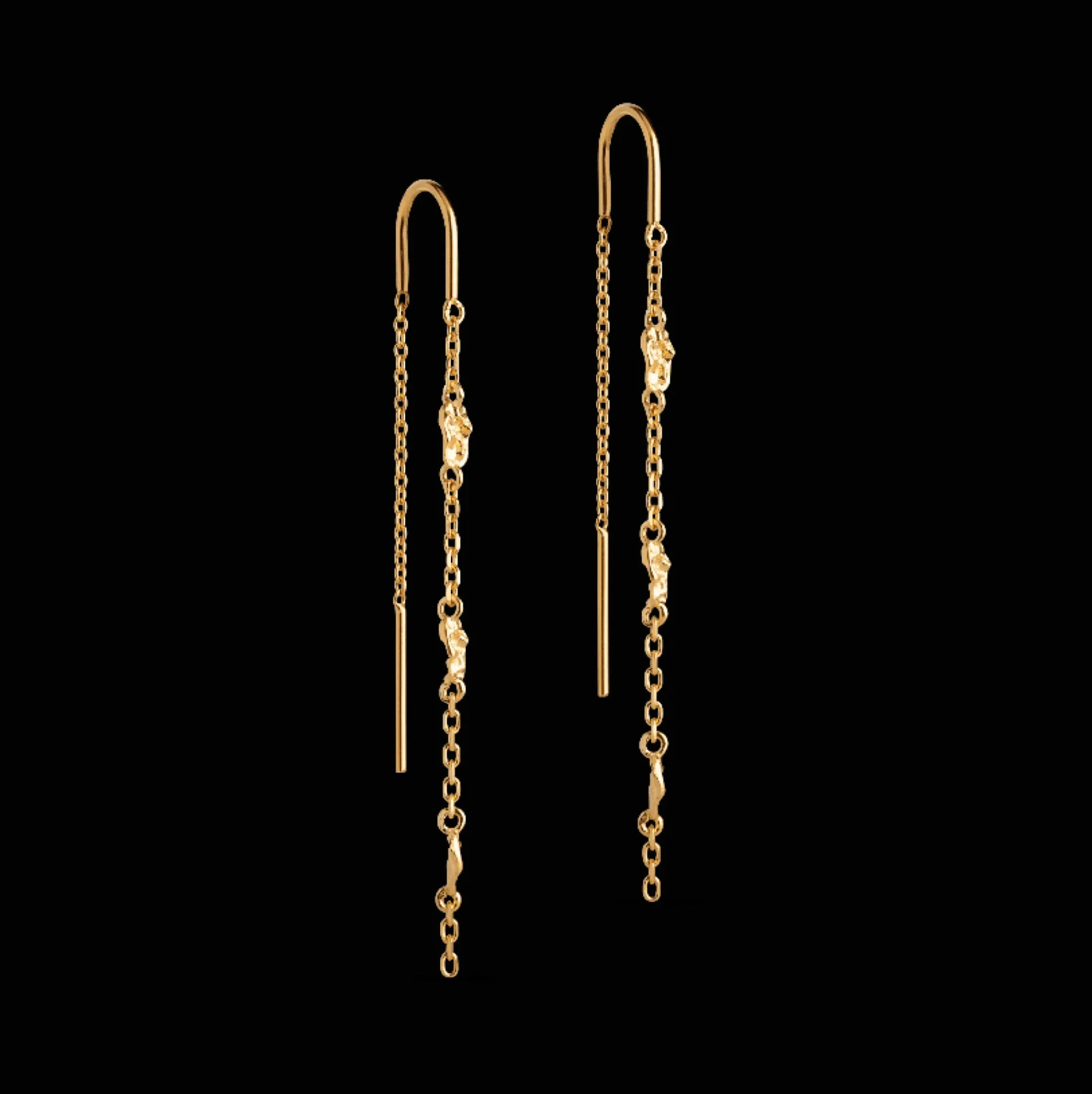 Enamel Kia Earrings - Forgyldte Kædeøreringe - E369GM