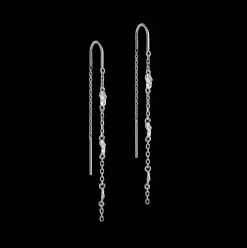 Enamel Kia Earrings - Sølv Kædeøreringe - E369SM