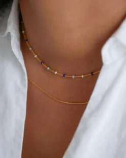 Enamel Lola Halskæde Marine - N55G-Marine