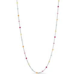 Enamel Lola Sølv Halskæde - N55S Rainbow