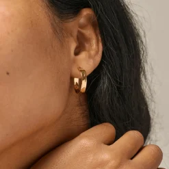 Enamel Sandra Narrow Forgyldte Hoops 18 mm - E392G