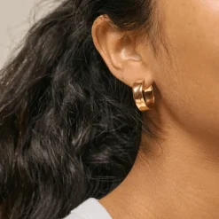 Enamel Sandra Wide Forgyldte Hoops 20 mm - E393G