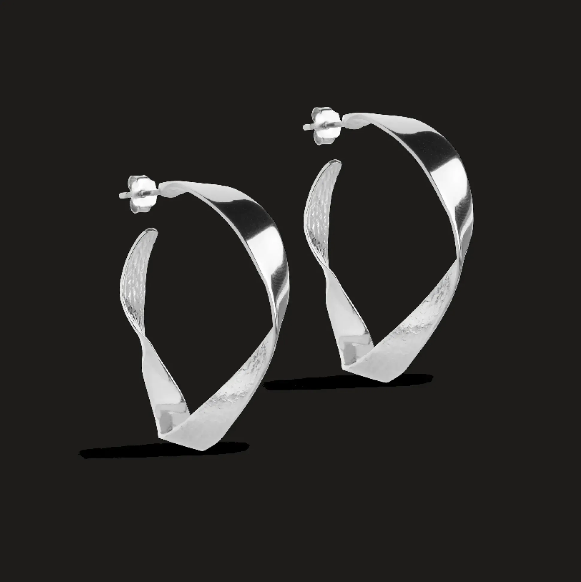 Enamel Scarlet Small Hoops I Sølv - E364SM