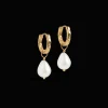 Enamel Significant Pearl Hoop - E324GM