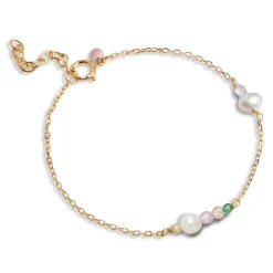 Enamel Sofia Bracelet - Armbånd Med Perler - B136GM-LightPink