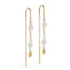 Enamel Sofia Earings White And Pearls - Kæderøreinge m. Perler - E282G-White