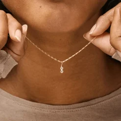 Enamel Twin Necklace - Forgyldt Halskæde Med Zirkoner - N129G