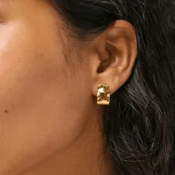 Enamel Ziva Hoops Forgyldt -  E388G