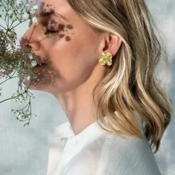 Flora Danica Firkløver Ear Clips Forgyldt