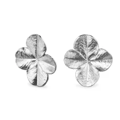 Flora Danica Firkløver Ear Clips Sølv