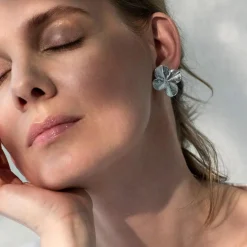 Flora Danica Firkløver Ear Clips Sølv