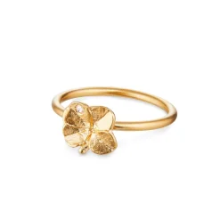 Flora Danica Firkløver Ring 18kt Guld m. Diamant