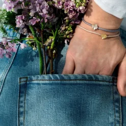 Flora Danica Firkløver Silke Armbånd Blå - Sølv