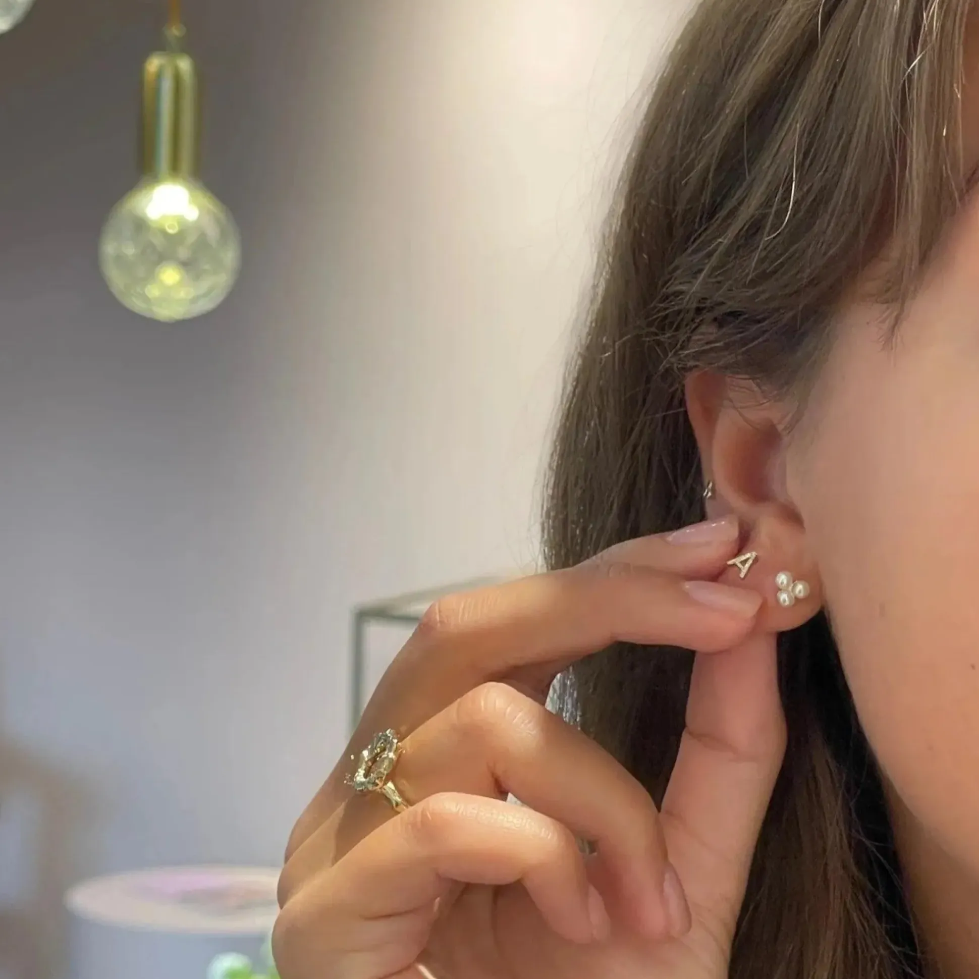 Jeberg Cordelia Triple Pearl Sølv Ørestikker