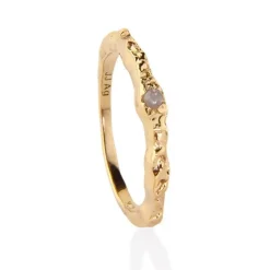 Jeberg Jewellery I Am Gold Petite Ring sølvforgyldt med Månesten - 60660