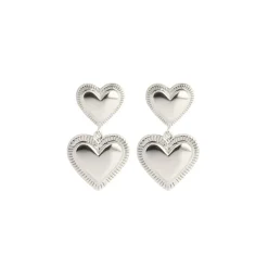 Jeberg Jewellery Rouge Noir Plain Heart Øreringe Sølv