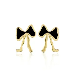 Jeberg Petite Bow Black Stud - Sløjfe Ørestikker