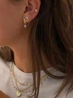 Jeberg Petite Bow Blue Stud - Sløjfe Ørestikker