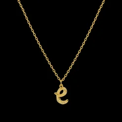 Maanesten Alphabet Letter Halskæde Forgyldt - Bogstavs Vedhæng A-Z