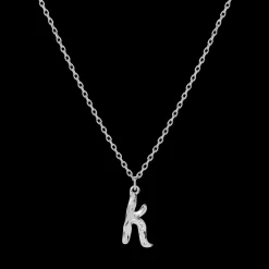 Maanesten Alphabet Letter Halskæde Sølv - Bogstavs Vedhæng A-Z