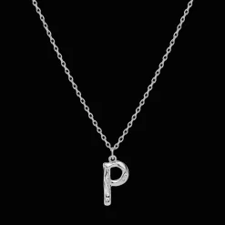Maanesten Alphabet Letter Halskæde Sølv - Bogstavs Vedhæng A-Z