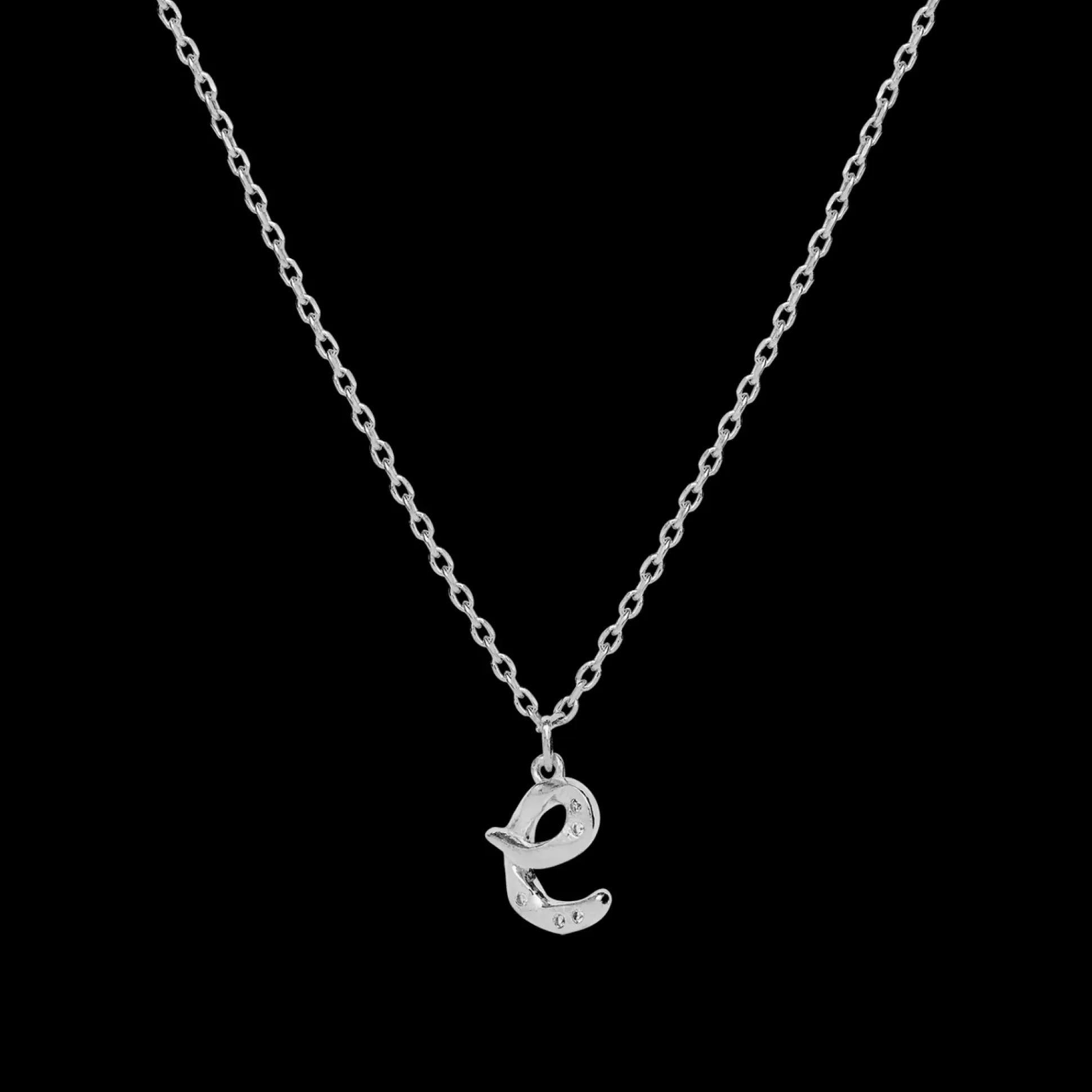 Maanesten Alphabet Letter Halskæde Sølv - Bogstavs Vedhæng A-Z